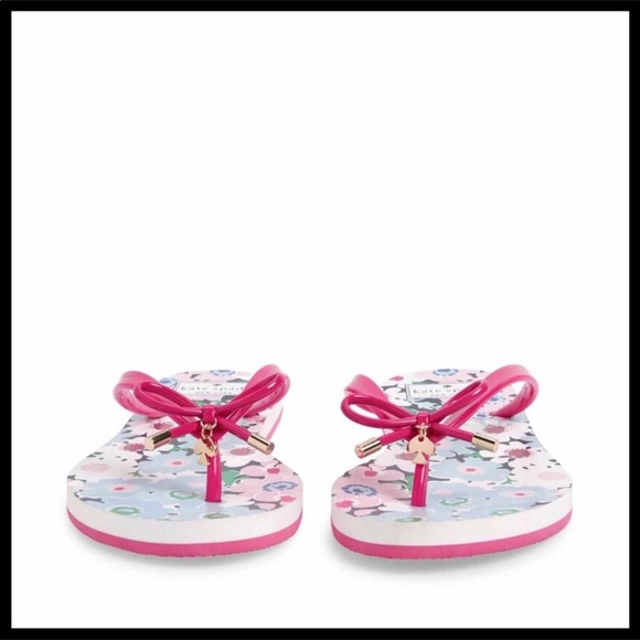 KATE SPADE SANDALS SIGNATURE PRINT BOW SLIDES - Picture 5 of 8